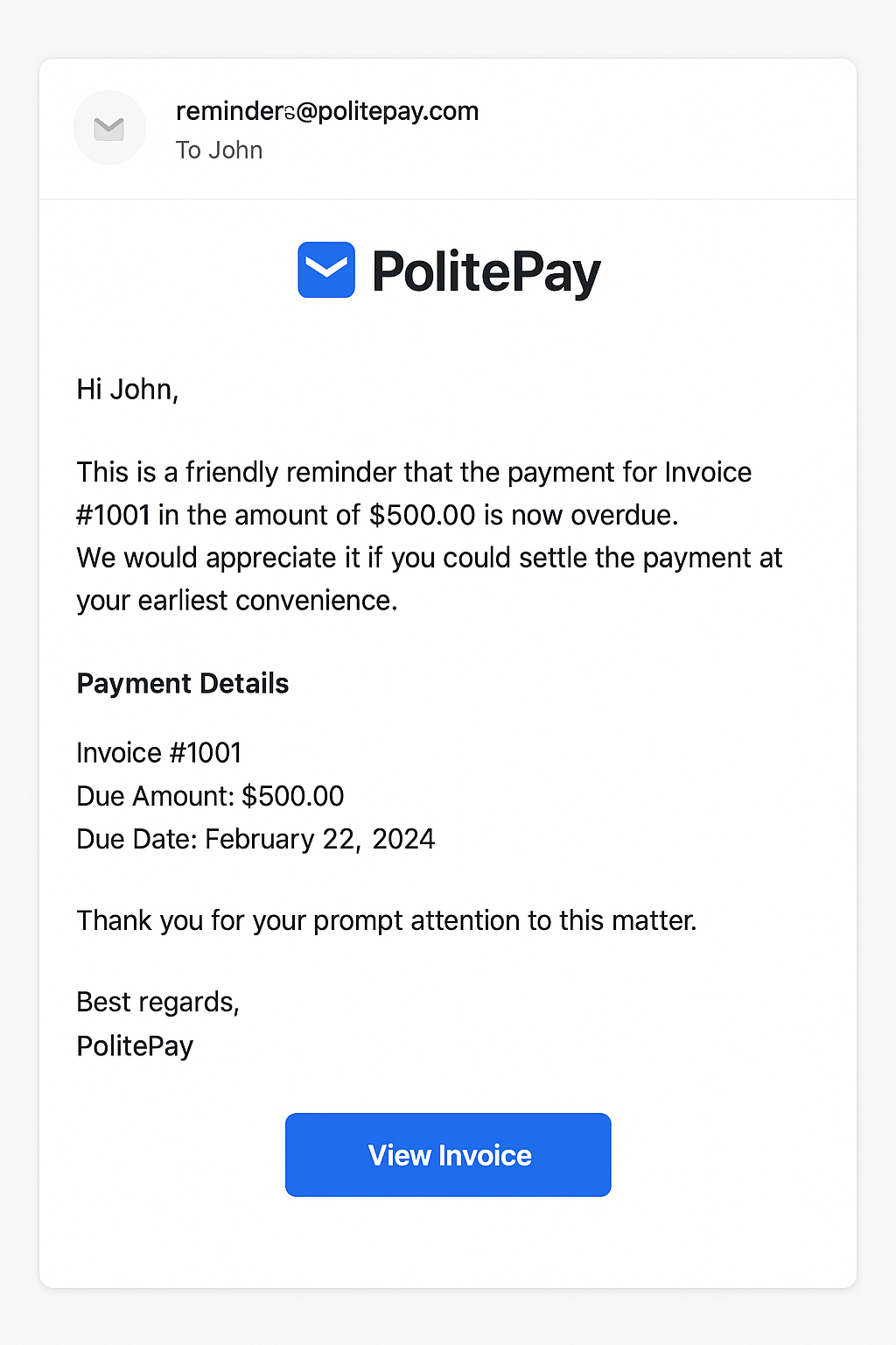 PolitePay Email Template